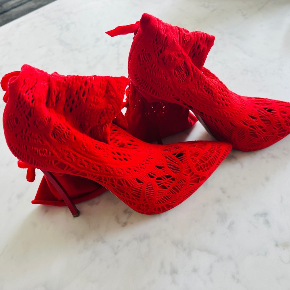 Casadei Red Lace Heels
